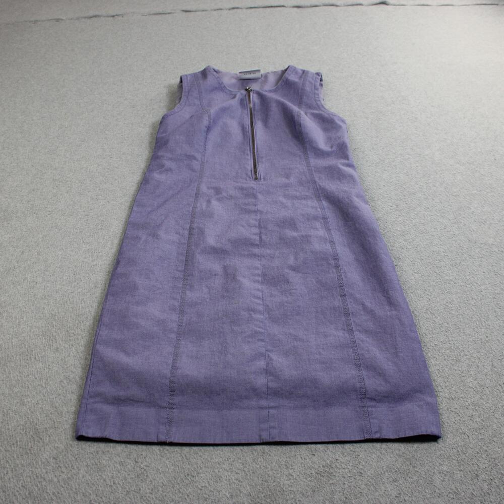 Akris Punto Dress Women 8 Purple Sleeveless Sheath Zipper Front Office Career
